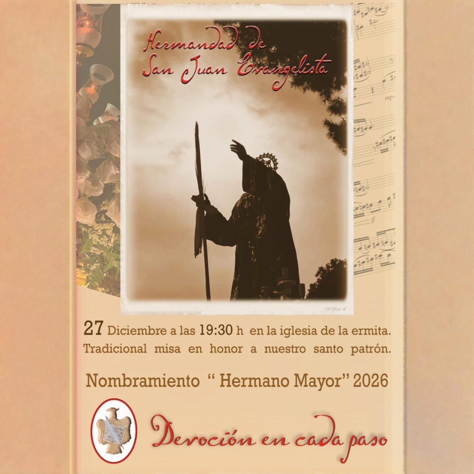 27 de diciembre, Tradicional Misa por San Juan Evangelista (19:30, La ...